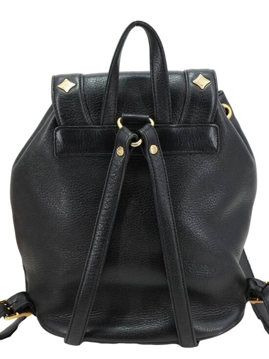 MCM  Logo Vintage Leather Drawstring Backpack Black main image 6